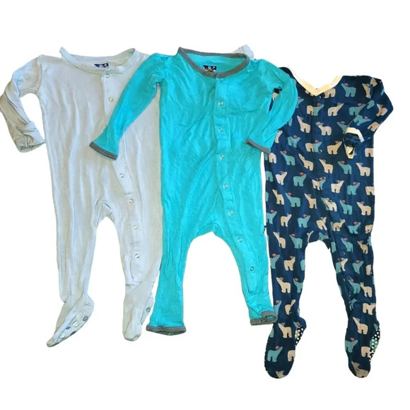 Kickee Pants Other - Kickee Pants Bamboo Pajama Bundle Size 3-6 Months